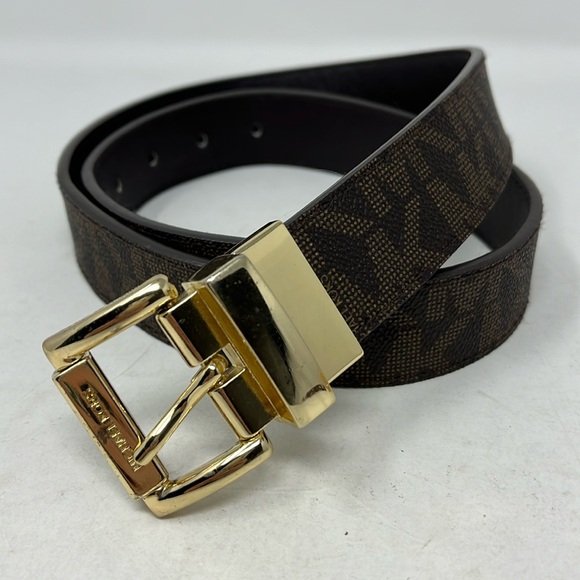 Michael Kors Men's Logo Tape Slider Belt Brown Size 32